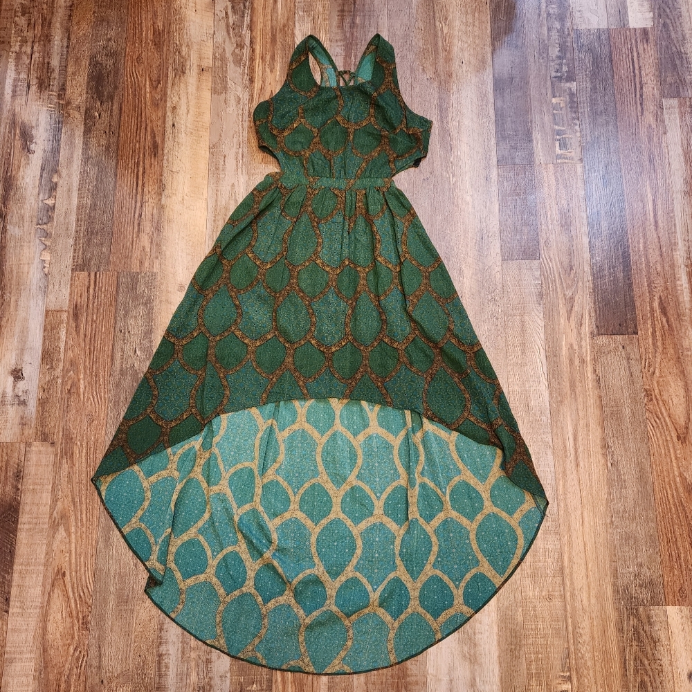 Forever 21 High Low Cutout Tie Up Back Dress